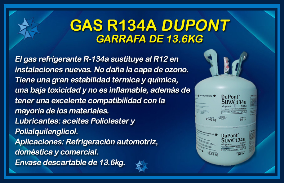 GARRAFA R134A DUPONT 13.6KG descripción