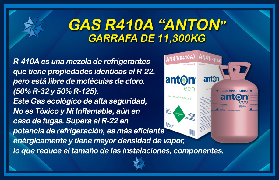 GARRAFA R410 ANTON 11.3KG descripcion