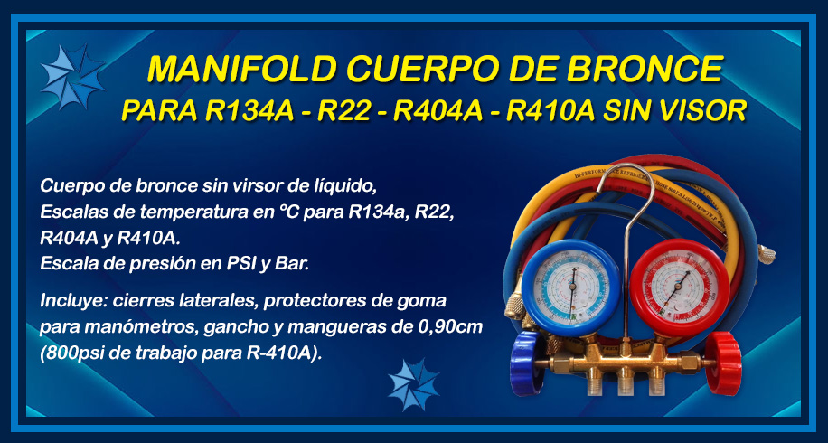 MANIFOLD BRONCE R22-R410 descripción