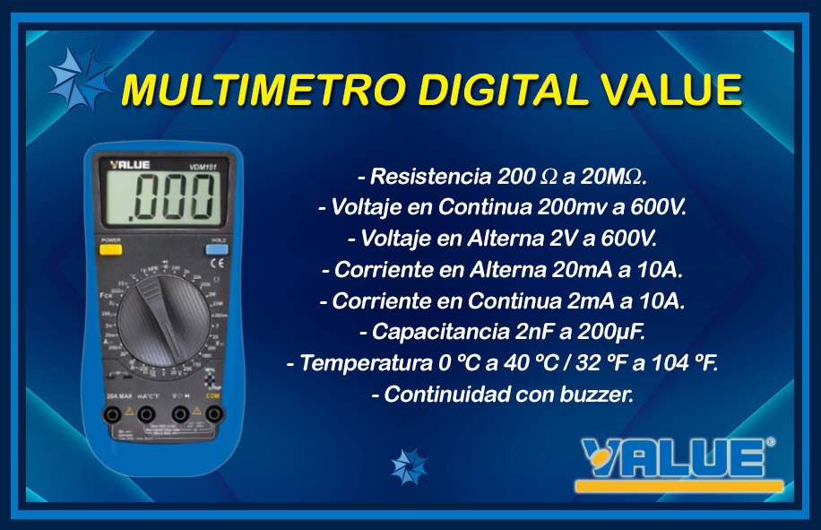 MULTÍMETRO DIGITAL VALUE