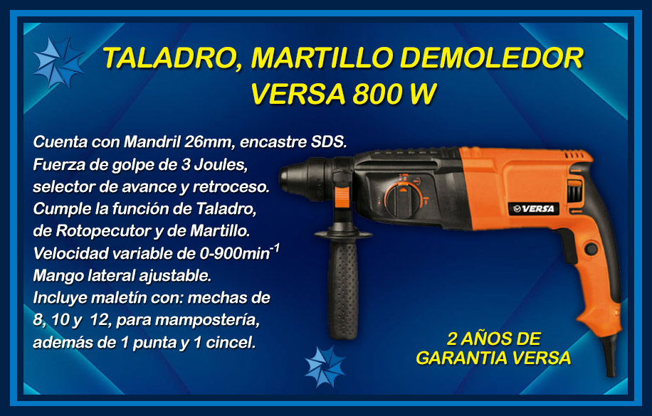 TALADRO MARTILLO DEMOLEDOR 800W descripción